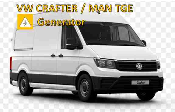 10 kVA Strom-Generator für VW CRAFTER / MAN TGE mit Heckantrieb (230/400 Volt)